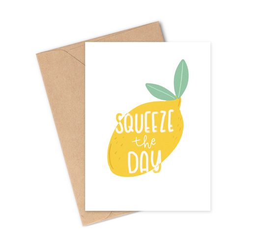Squeeze the Day Lemon Greeting Card with envelope