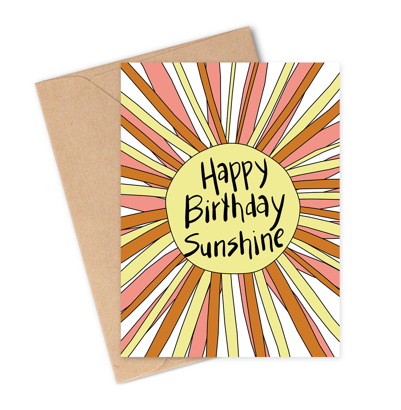 Happy birthday sunshine greeting card with kraft envelope 