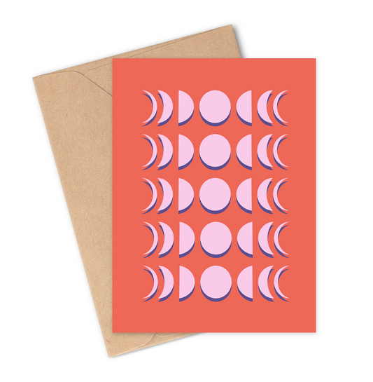 Moon phases greeting card 