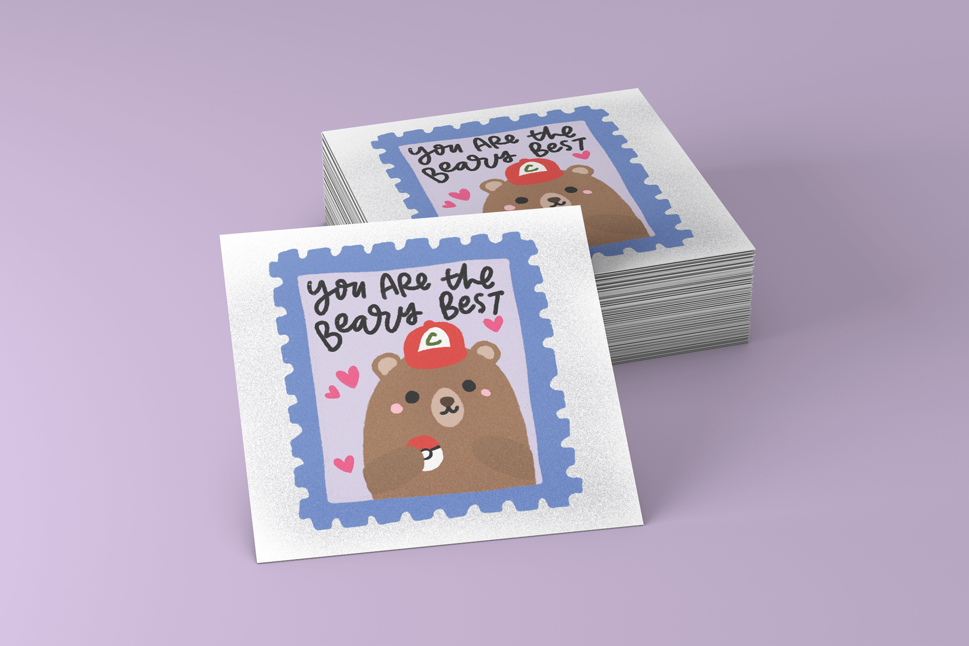 YOU ARE THE BEARY BEST Square Greeting Card Stack