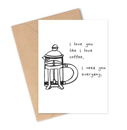 I LOVE COFFEE Greeting Card