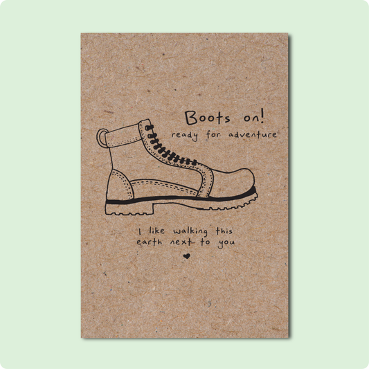 BOOTS ON ADVENTURE Greeting Card