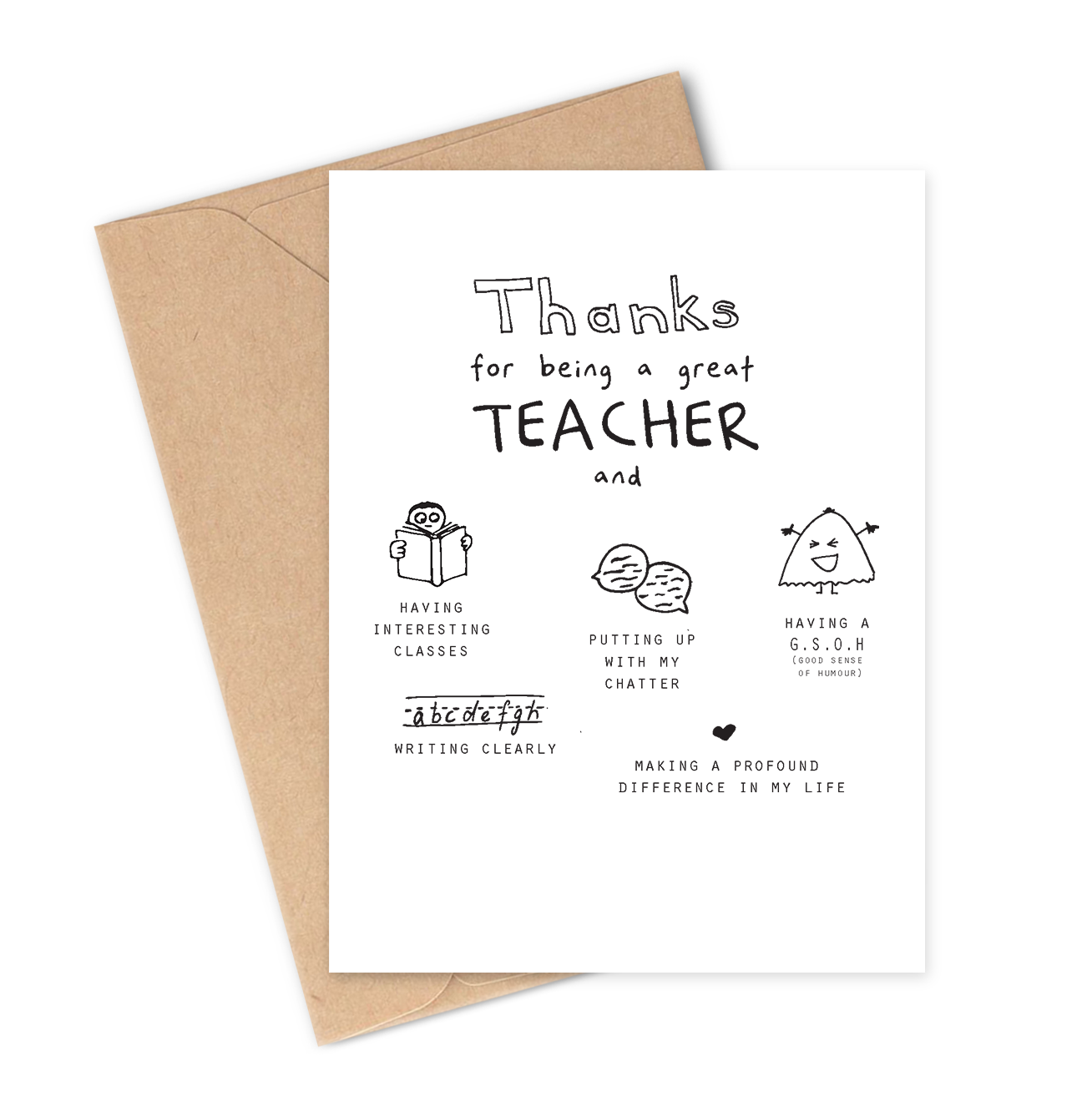 THANKS GREAT TEACHER Greeting Card