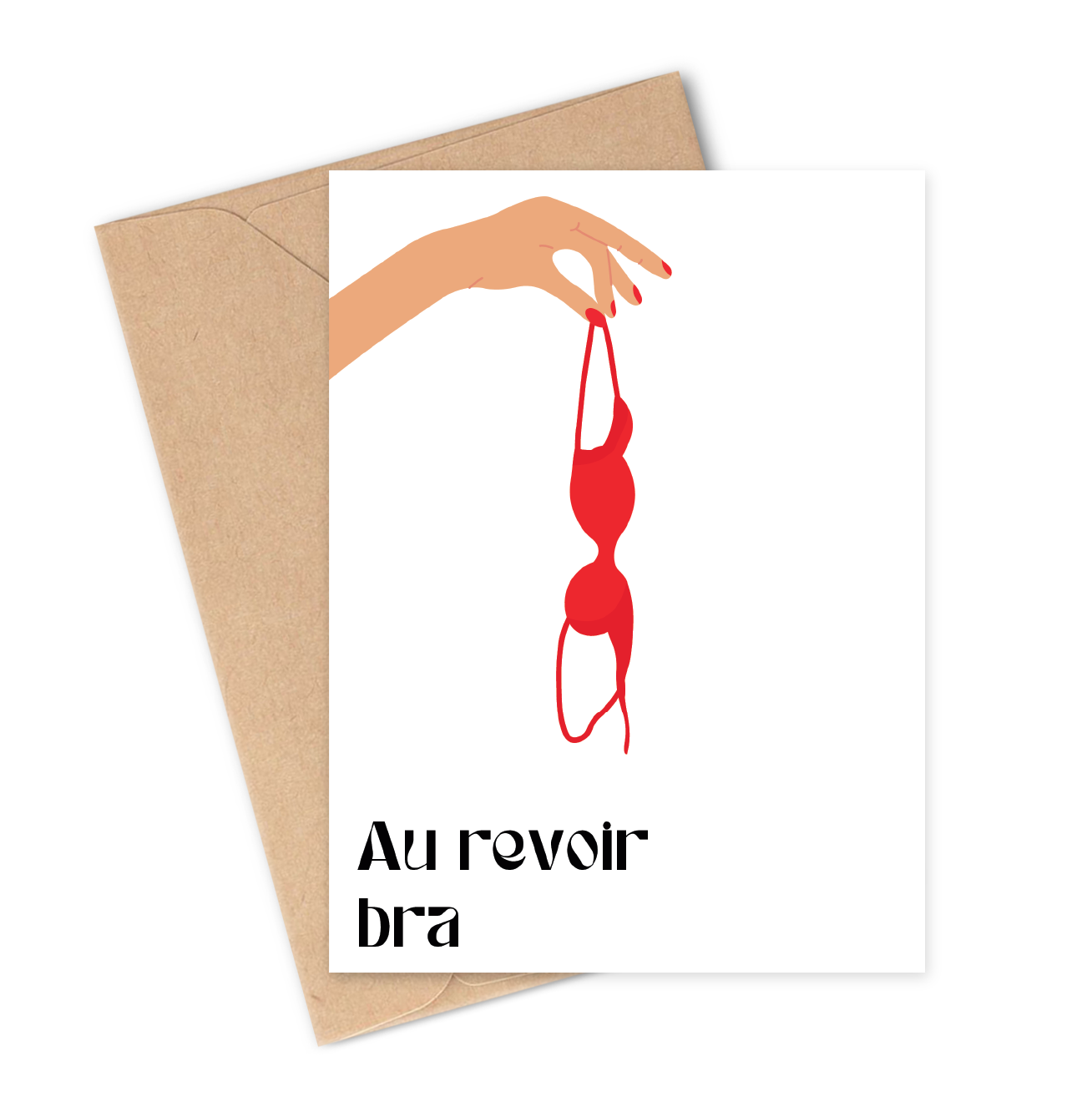 AU REVOIR BRA Greeting Card