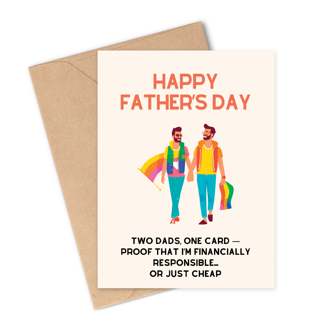 TWO DADS, ONE CARD Greeting