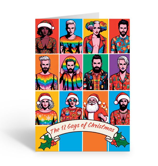 THE 12 GAYS OF CHRISTMAS Greeting Card