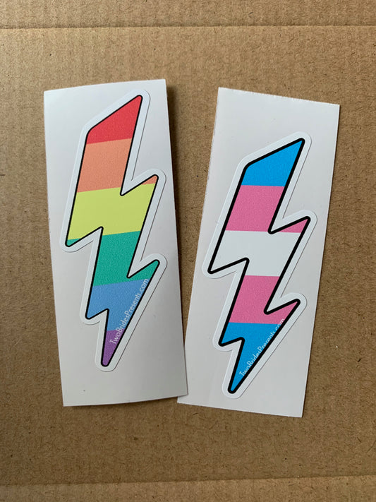 TRANS & RAINBOW LIGHTNING Pride LGBTQ+ Sticker
