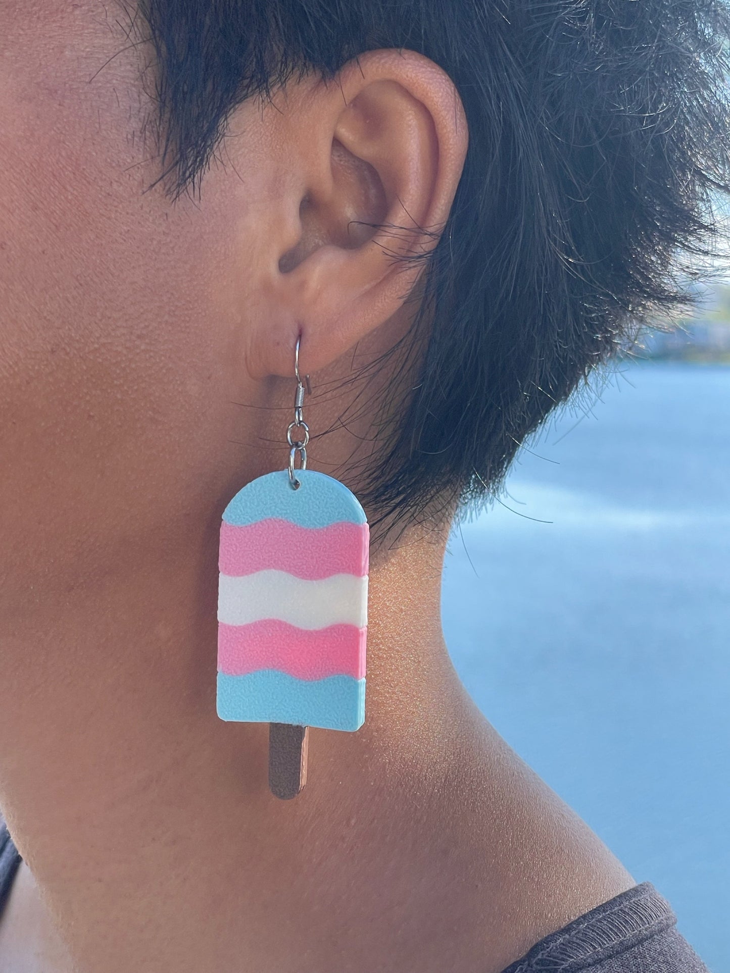 TRANS PRIDE POP 3D LGBTQ+ Drop / Dangle Earrings