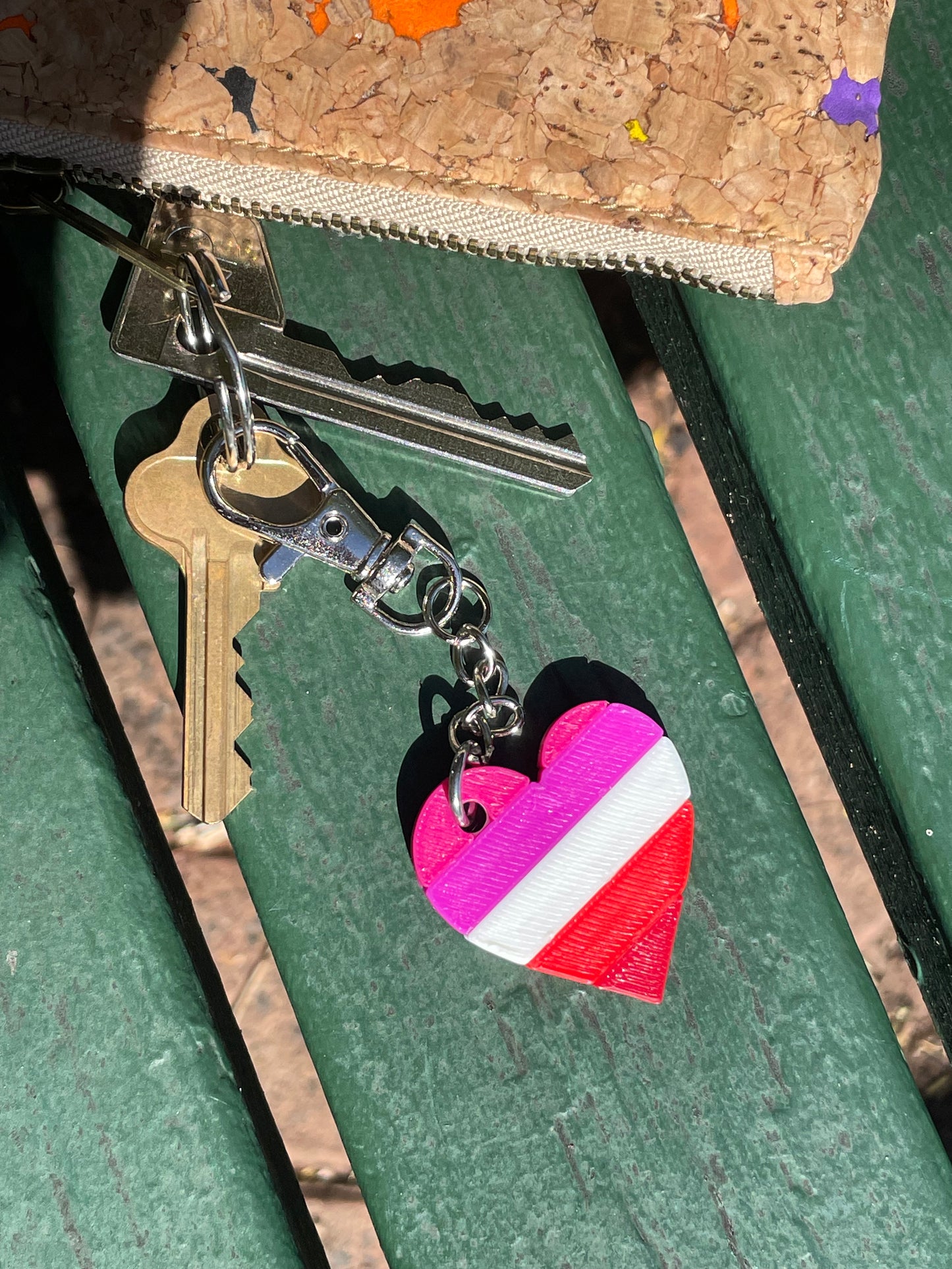 Lipstick Lesbian Love Heart Key Chain