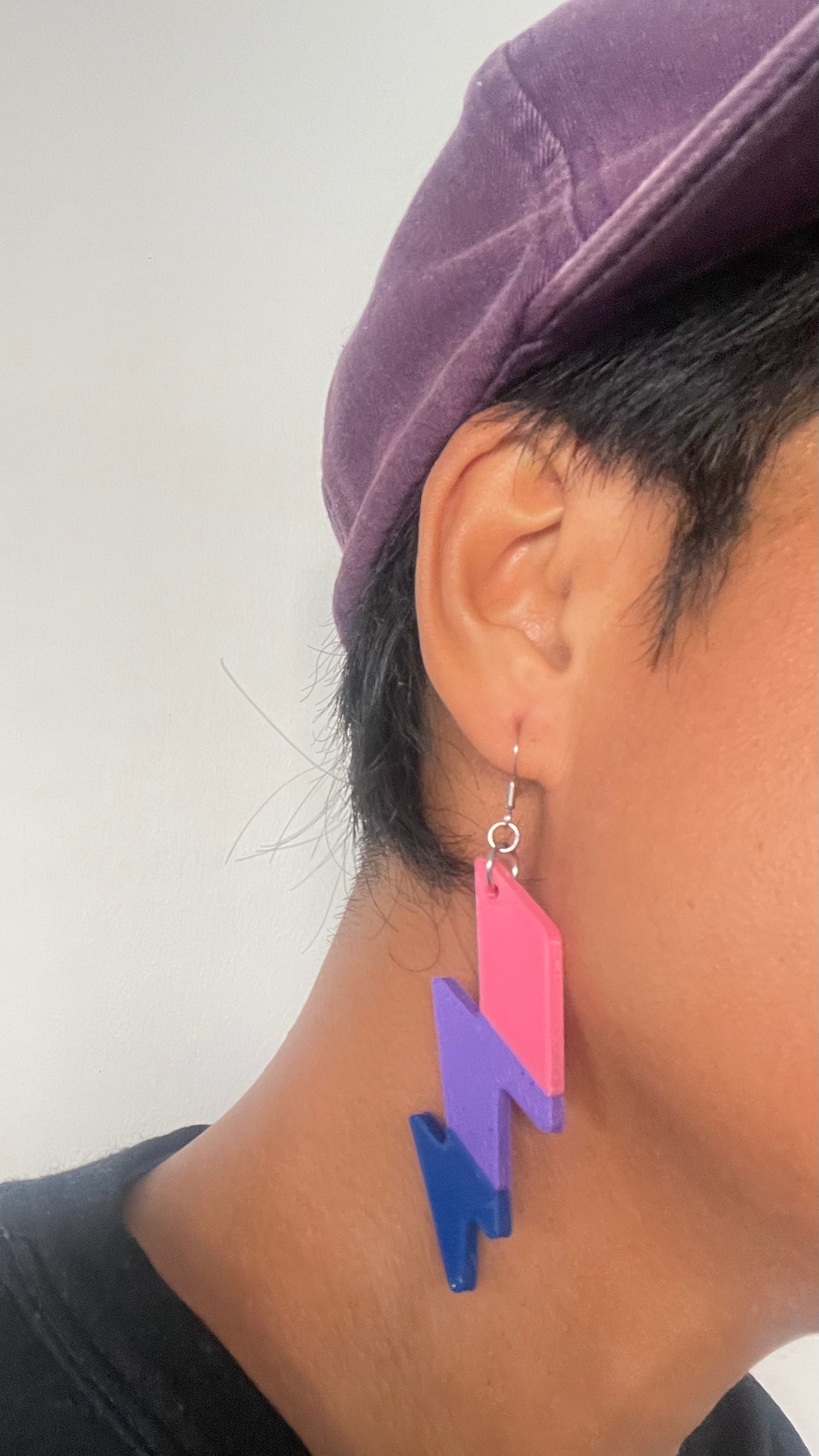 Bisexual Lightning 3D Drop Earrings