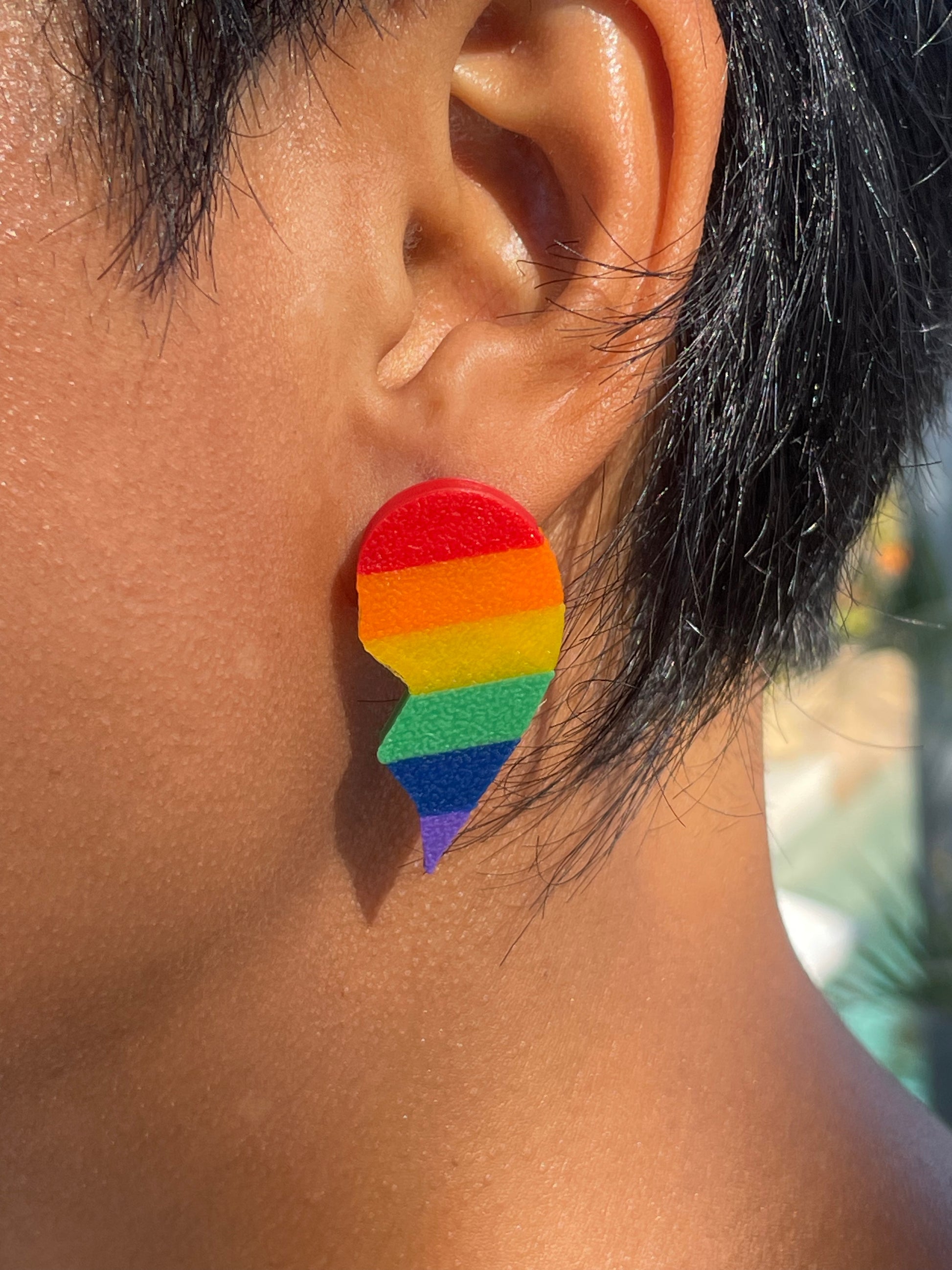 Rainbow BFF 3D Stud Earrings