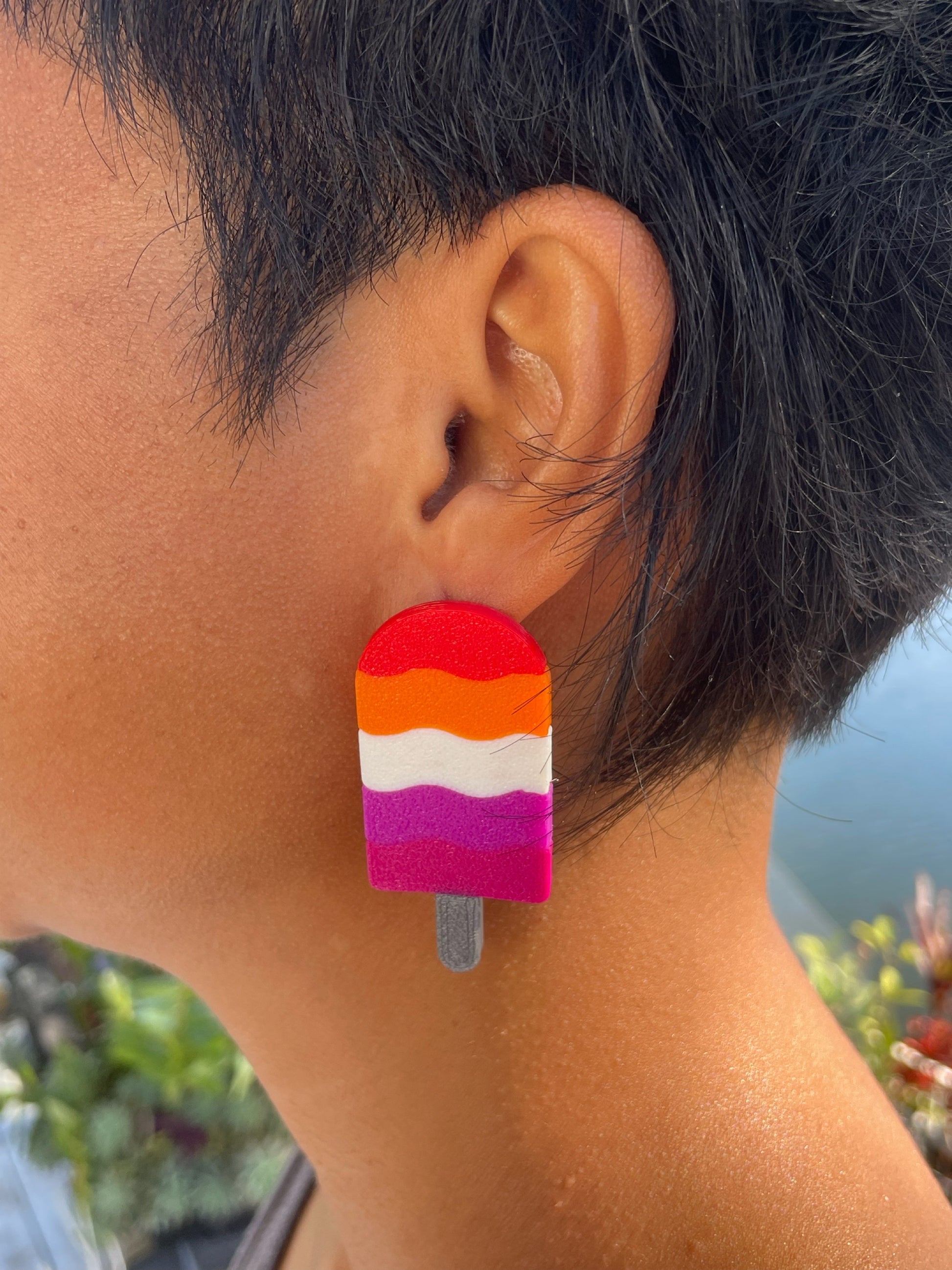 Lesbian Pop 3D Stud Earrings