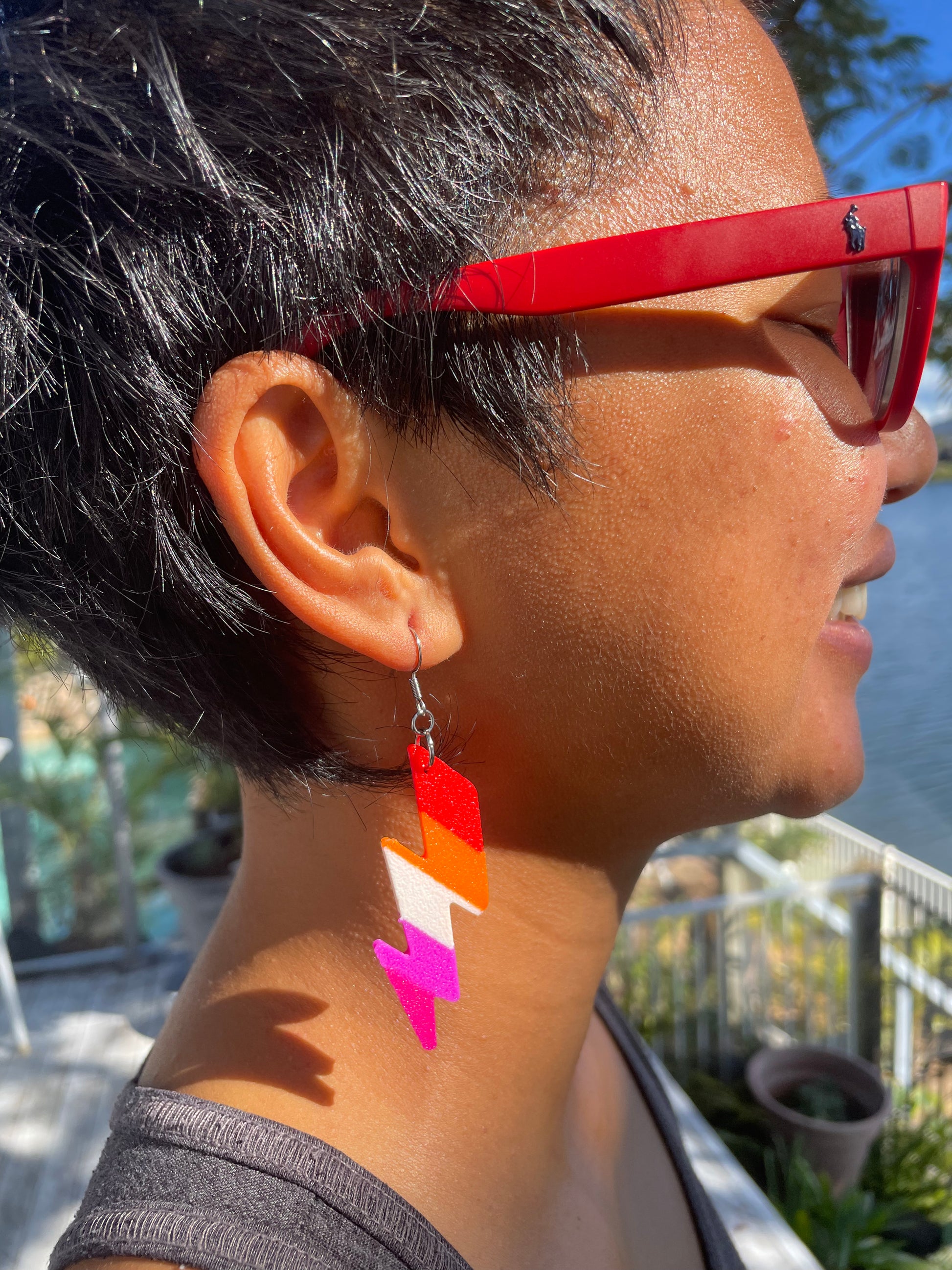 Lesbian Lightning 3D Drop Earrings