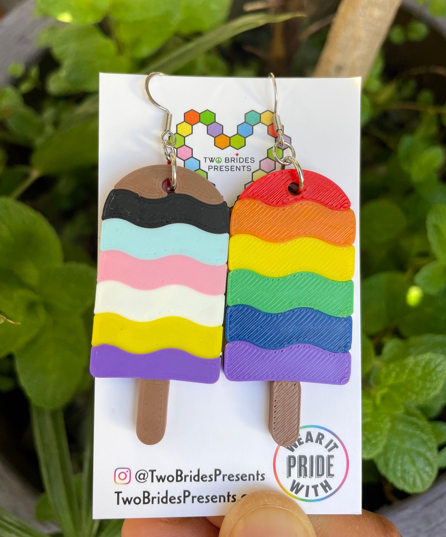 All Inclusive Pop 3D Drop Earrings features people of colour, trans, intersex, rainbow LGBTQIAP+