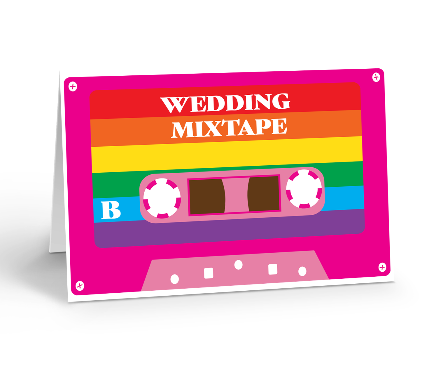 Rainbow Wedding Mixtape Greeting Card