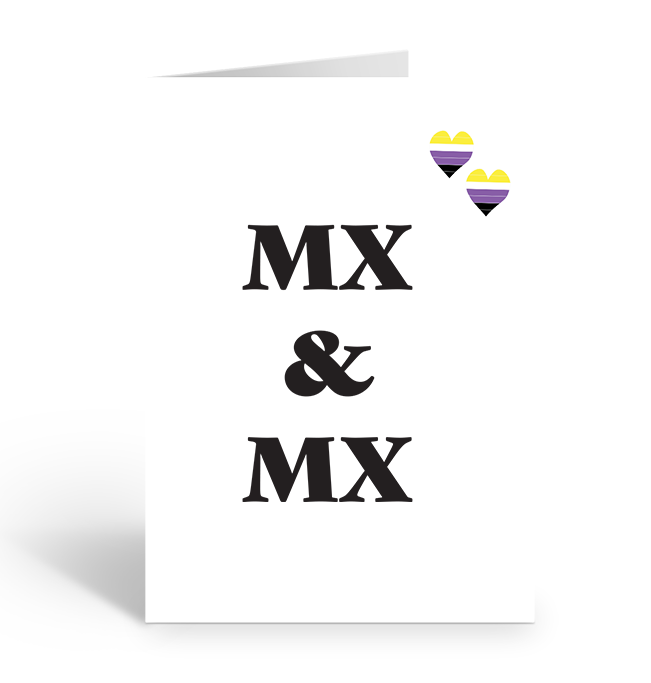 Mx & Mx Non Binary Enby Wedding Greeting Card