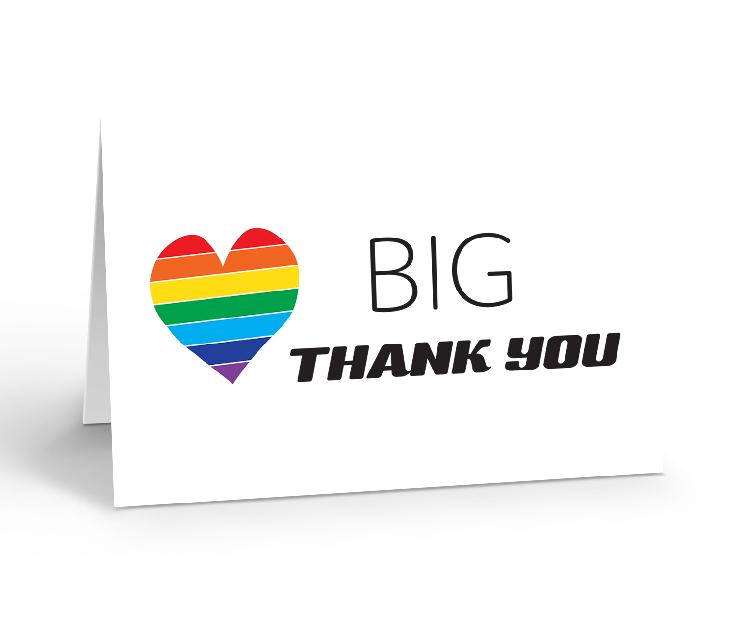 BIG Thank You Greeting featuring a rainbow heart