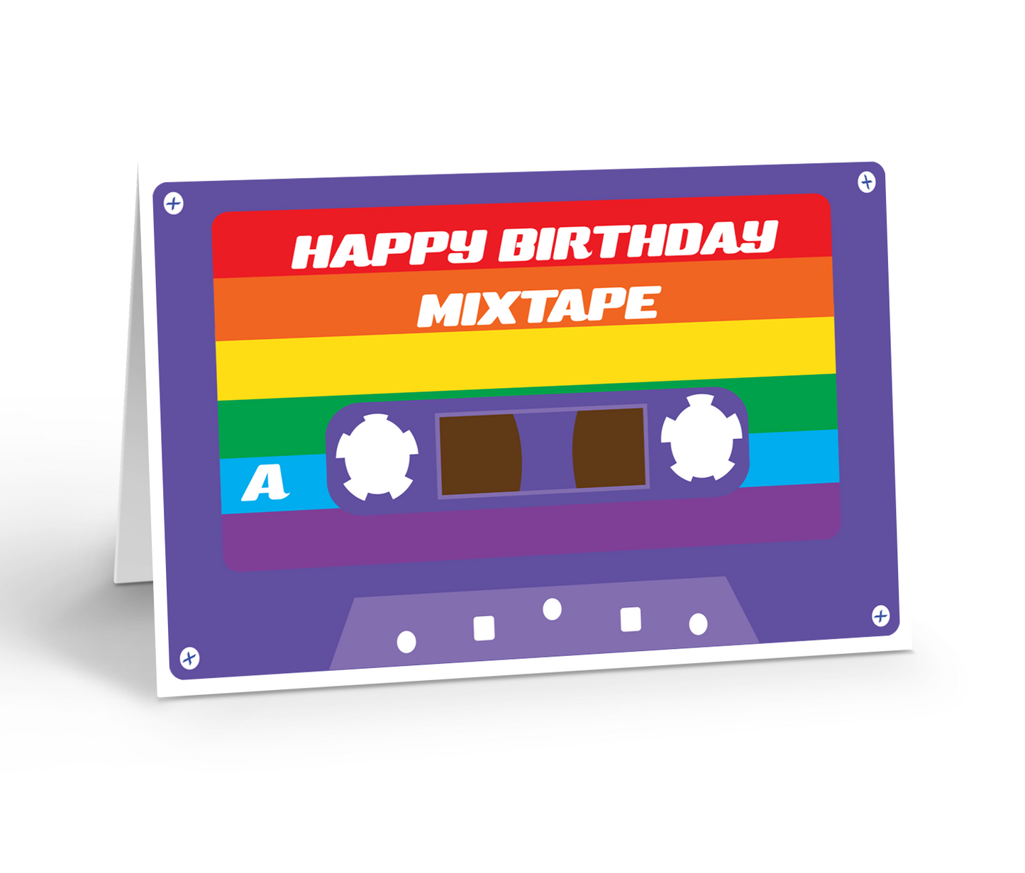 Happy Birthday Rainbow Mixtape Greeting Card