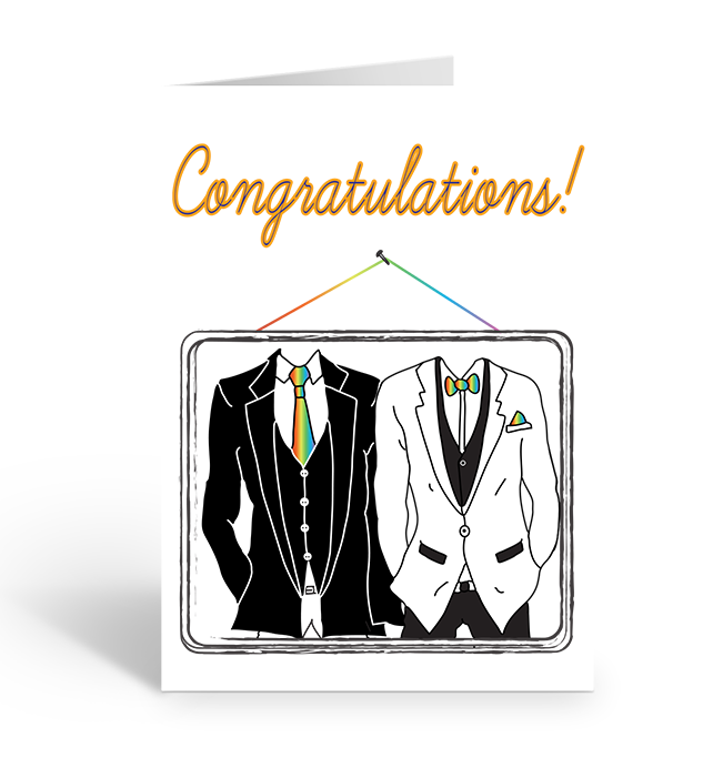 Congratulations Dapper Style Two Suits Greeting Card