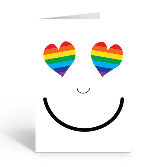 Rainbow Heart Eyes Smiles Greeting Card
