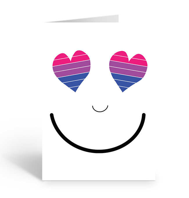 Bisexual Heart Eyes Smiles Greeting Card