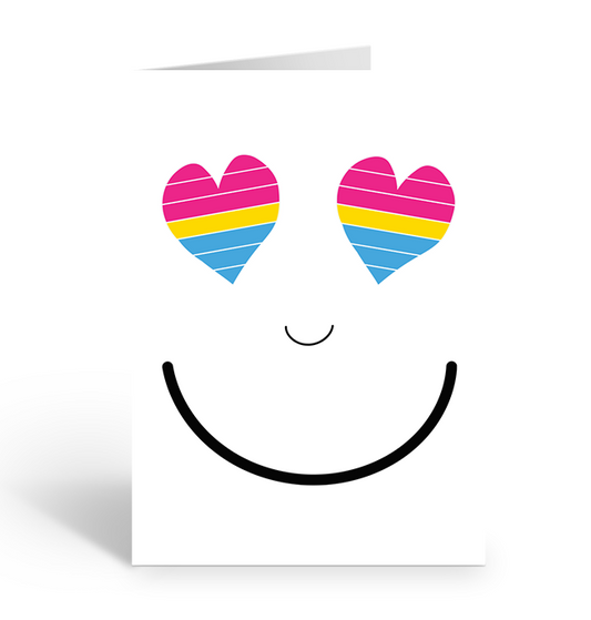 Pansexual Heart Eyes Smiles Greeting Card
