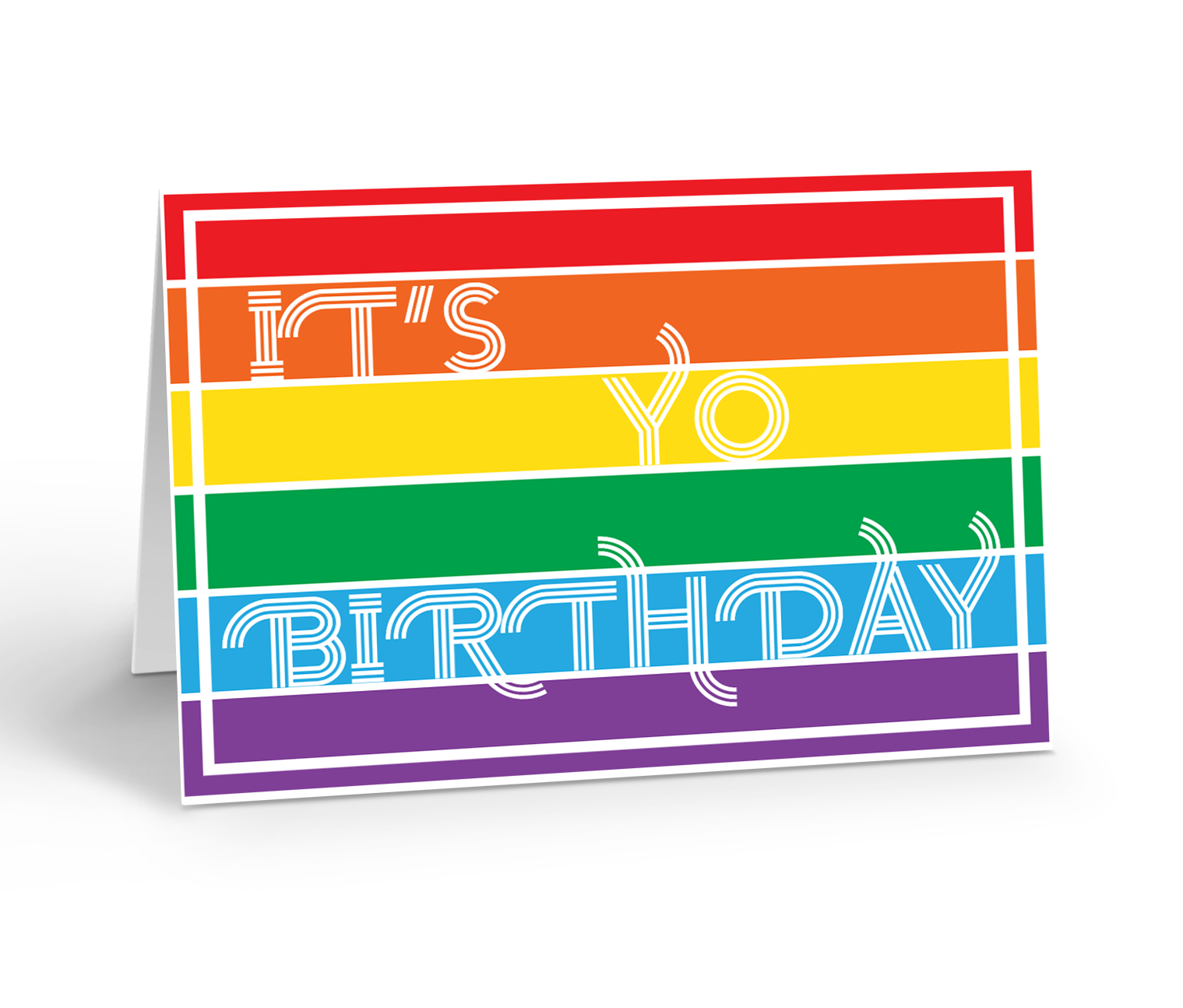 It's Yo Birthday on Rainbow Flag Greeting Card