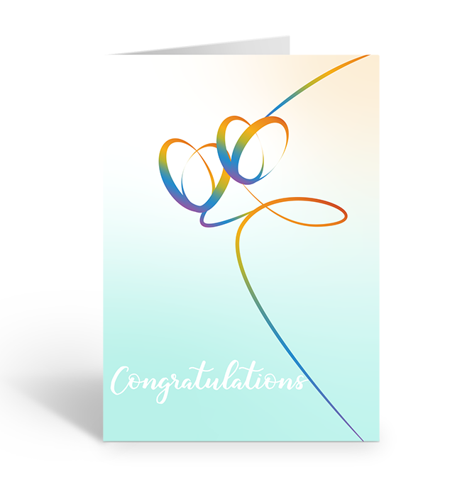 Rainbow hearts congratulations greeting card