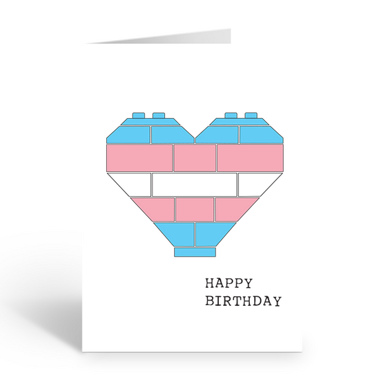 Trans brick heart happy birthday greeting card