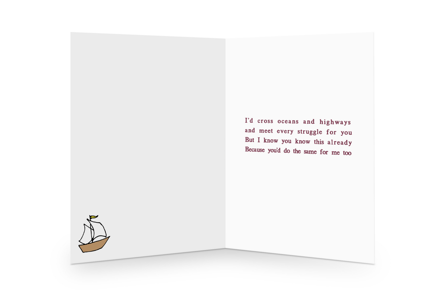 Love poem inside greeting card by Courtney Peppernell