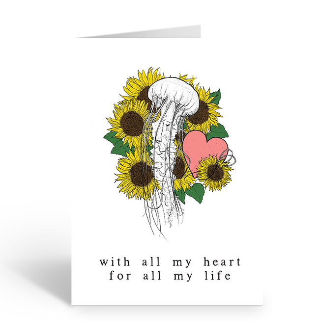 With all my heart for all my life greeting card