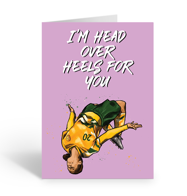I'm head over heels for you greeting card