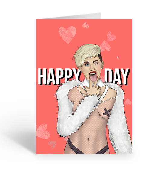 Happy V Day Lick Miley Cyrus Greeting Card
