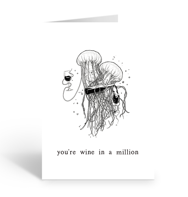 You're wine in a million greeting card