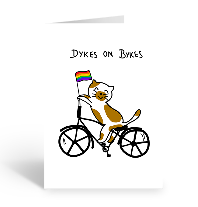Dykes on Bykes Greeting Card