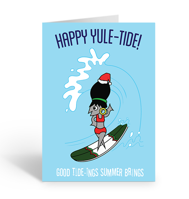 Happy Yule-tide! Good Tide-ings Summer Brings Greeting Card