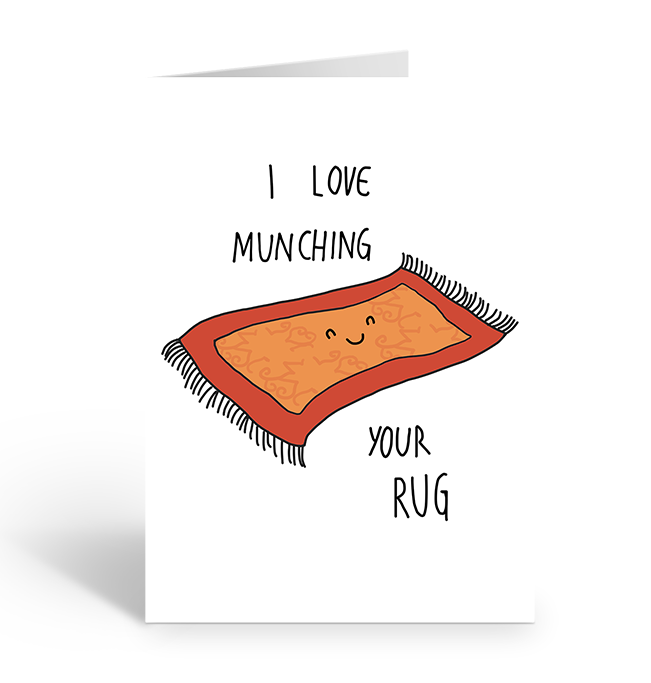 I love munching on your rug greeting card