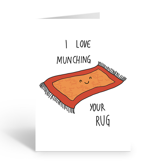 I love munching on your rug greeting card