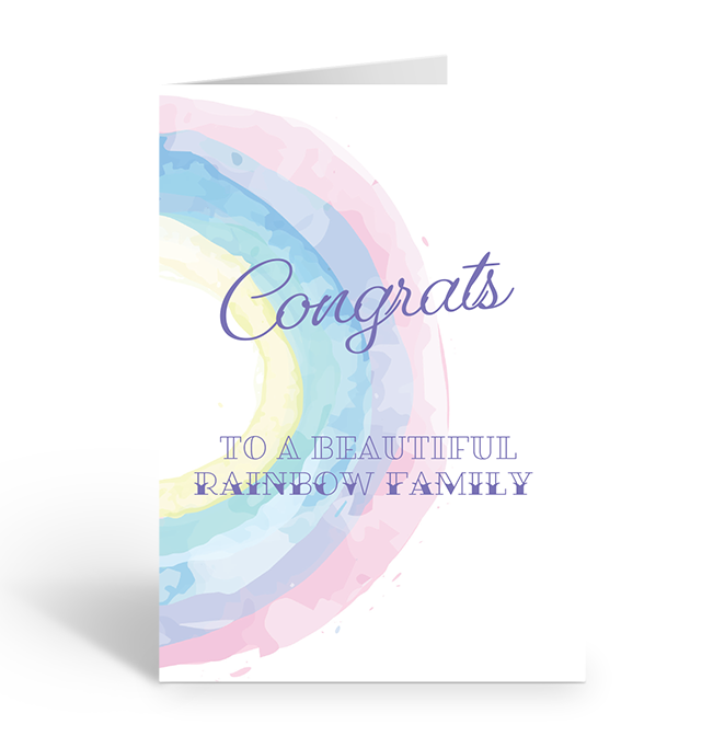 Congrats to a beautiful rainbow family greeting card