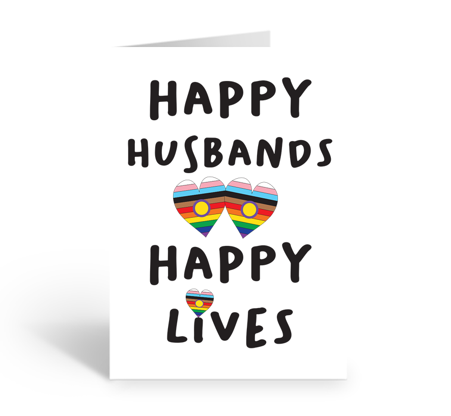 Happy Husbands, Happy Lives with the all inclusive intersex pride flag hearts