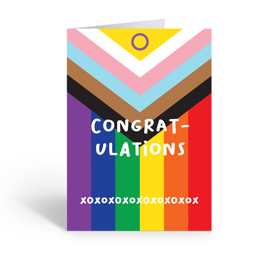 Congratulations xoxoxoxoxox on intersex-inclusive progress pride flag card