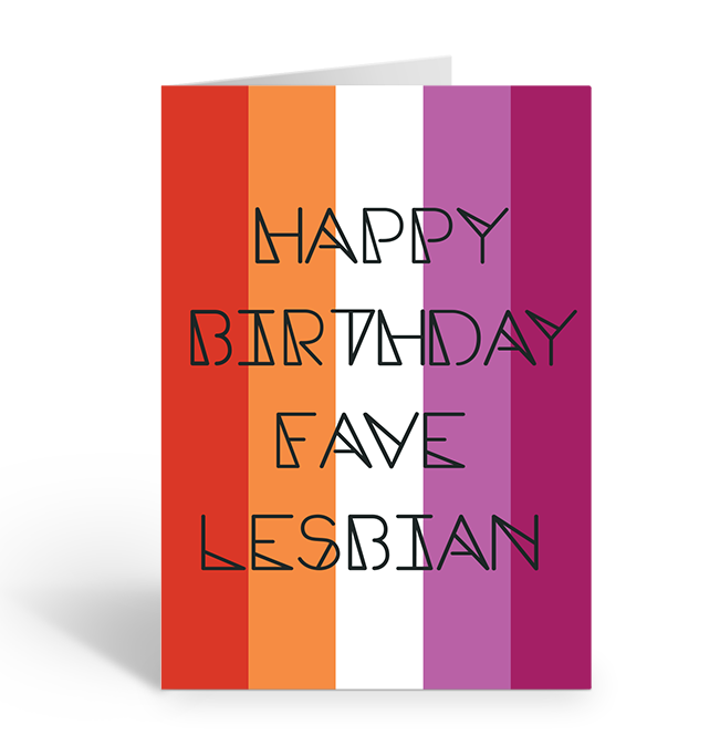 Happy Birthday Fave Human on Lesbian Pride Flag Greeting Card
