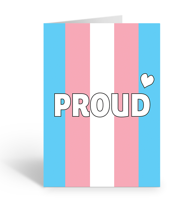 Proud Trans Flag Colours Greeting Card
