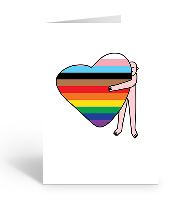 Big Progress Pride Hugs Greeting Card