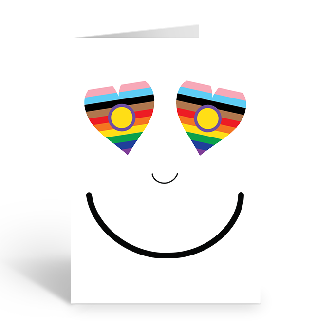 All inclusive progress pride smiles greeting card
