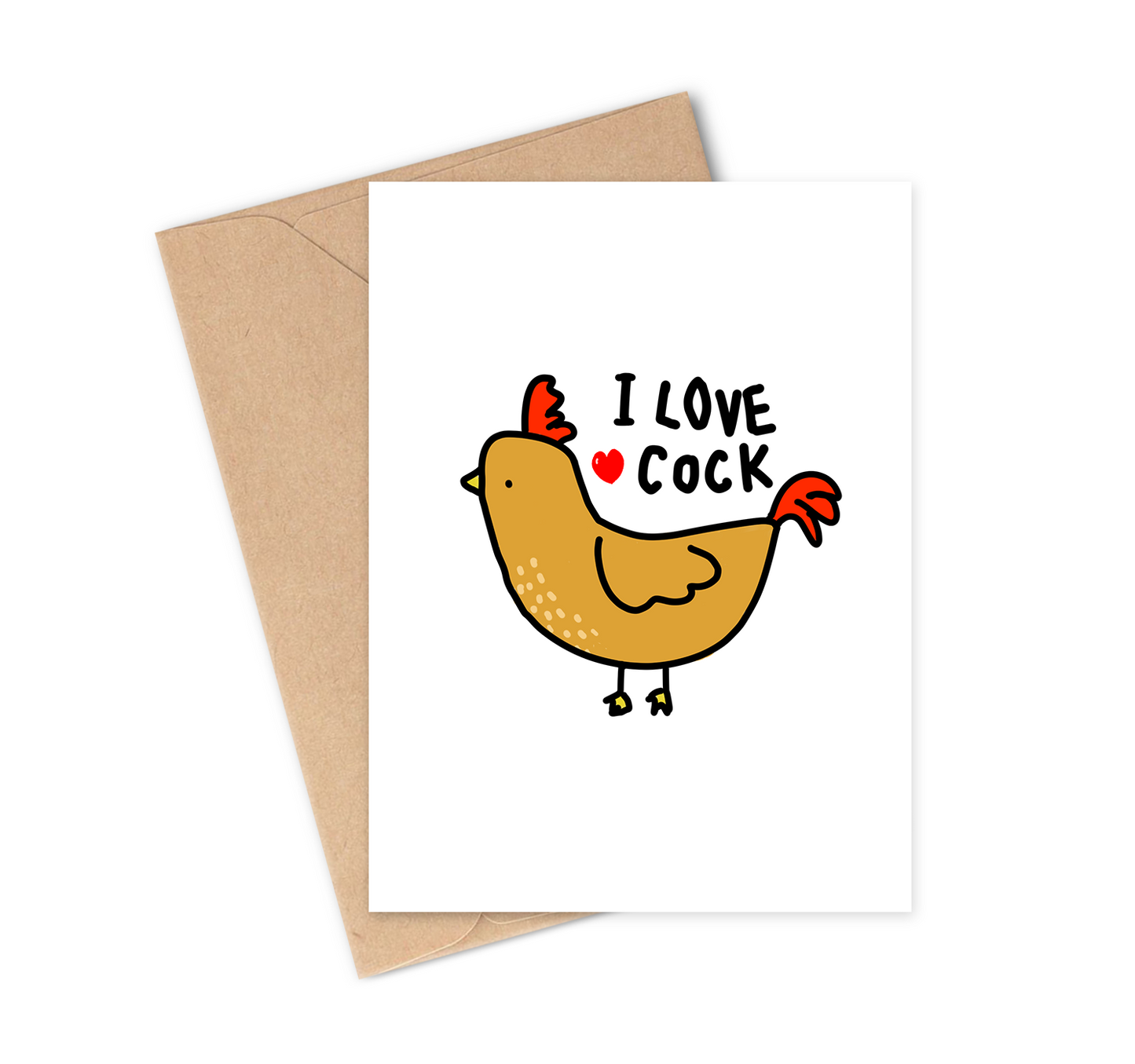 I LOVE COCK Greeting Card
