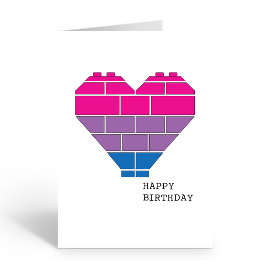 Bisexual Birthday Brick Heart Greeting Card