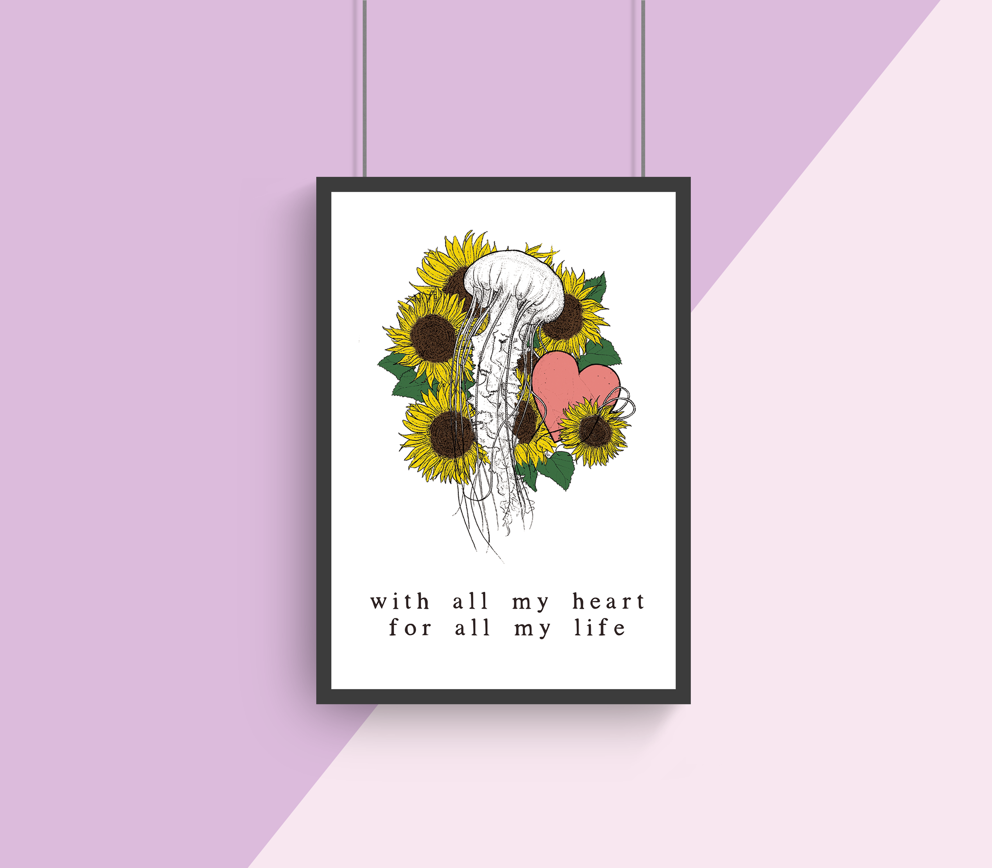With All My Heart A4 Print Collaboration by Two Brides Presents and Courtney Peppernell