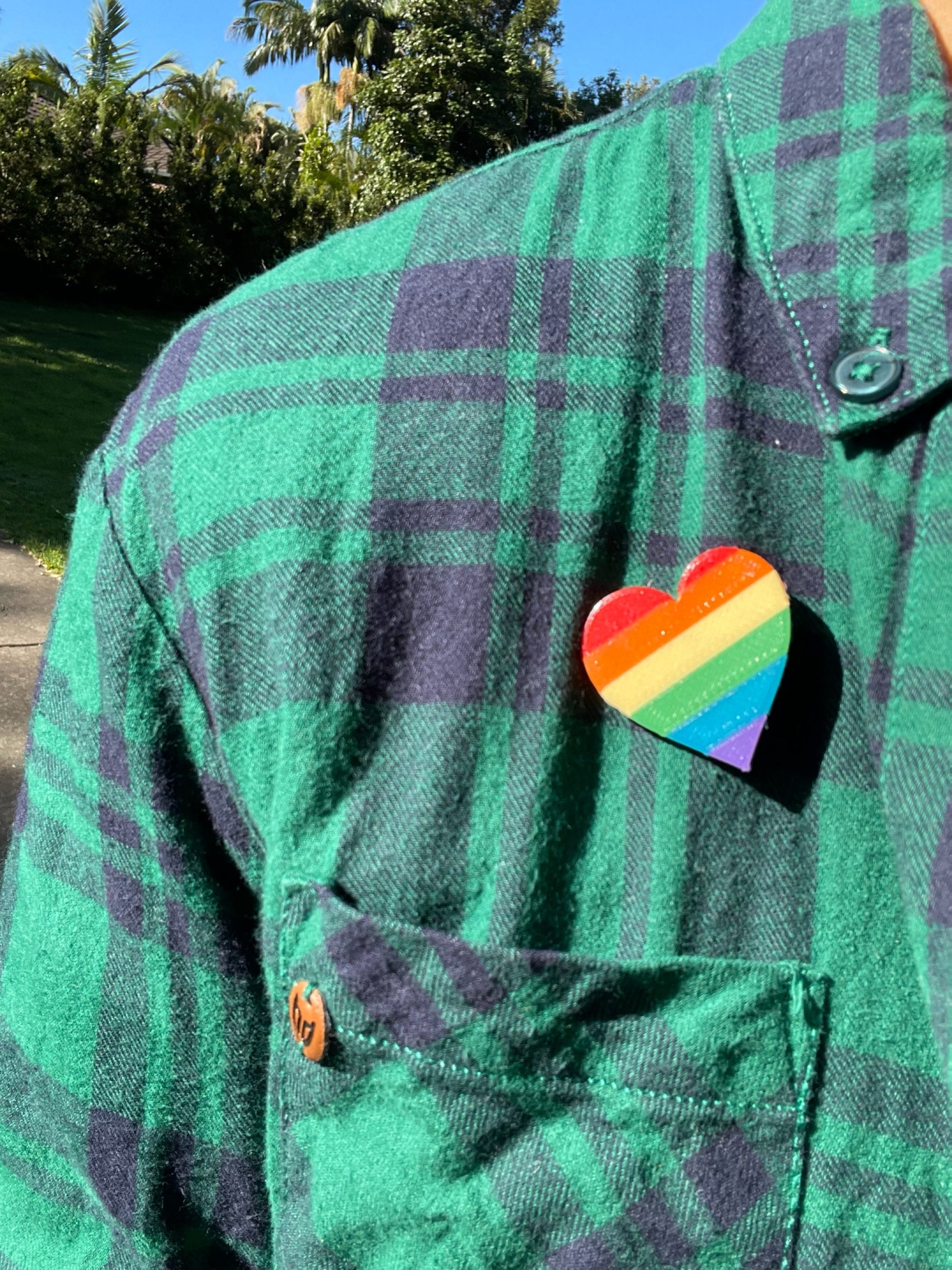 3D Rainbow Pride Heart Pin