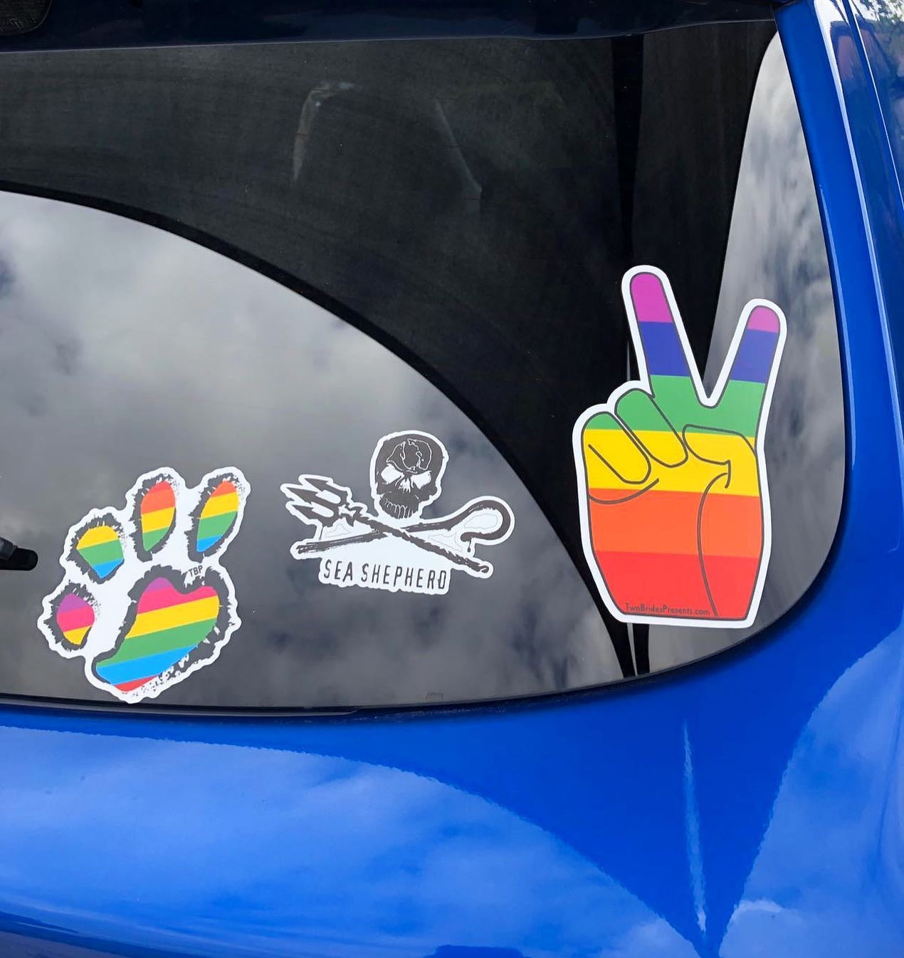 Rainbow Animal Dog Bear Paws Sticker